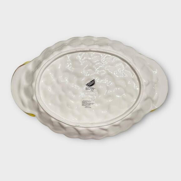 DEPARTMENT 56 Banana Kiwi Slice Platter Serving Tray Banana Handles - Picture 2 of 5